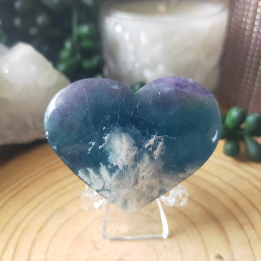 Feather Fluorite Heart