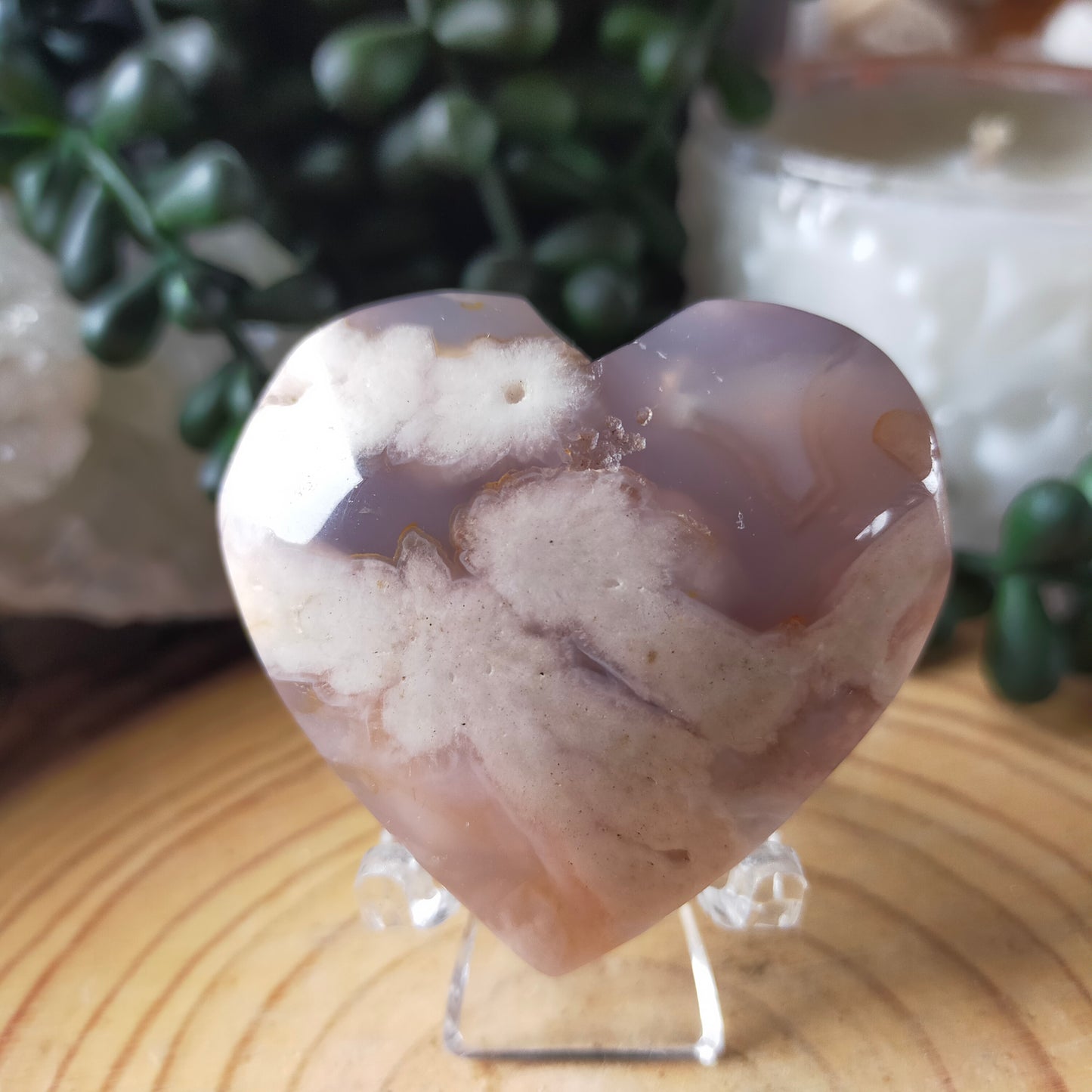 Flower Agate Heart