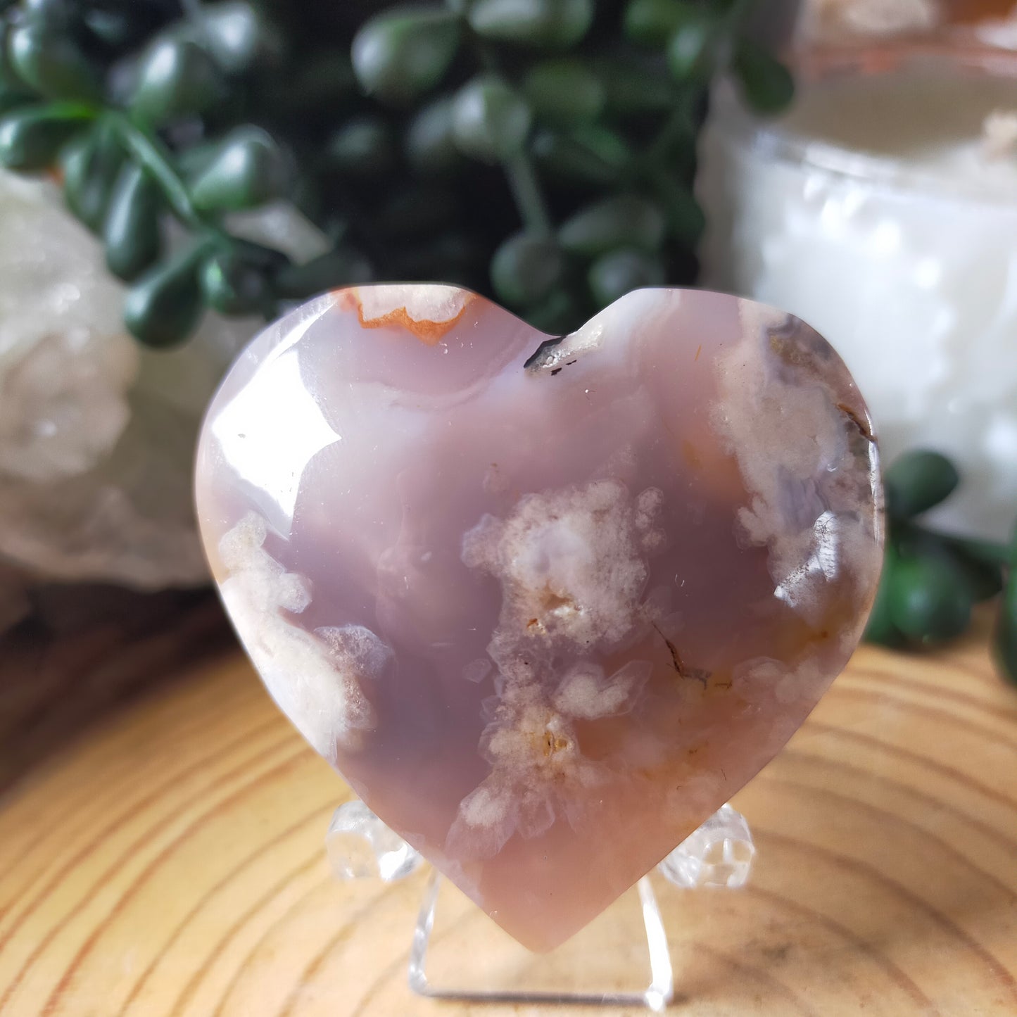 Flower Agate Heart