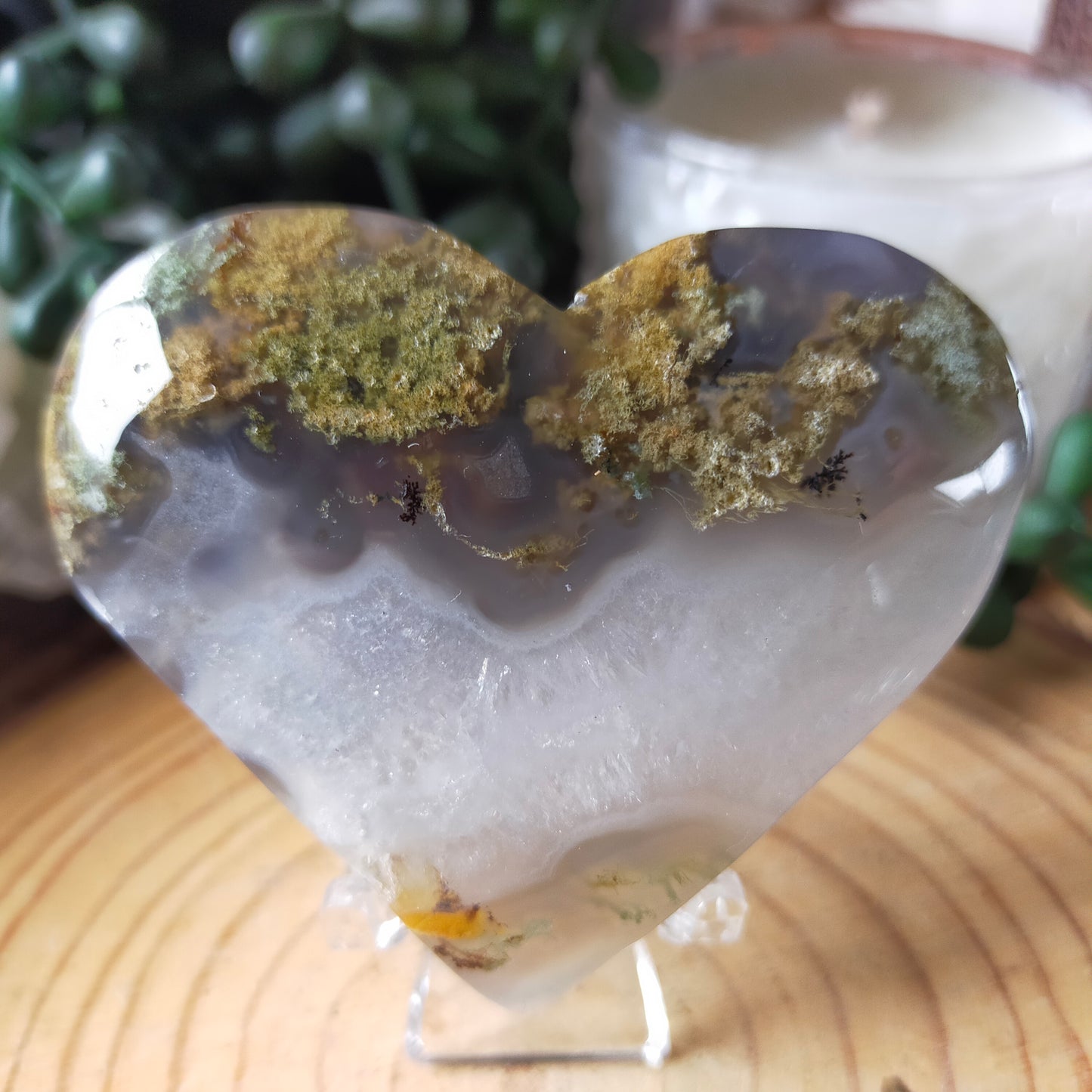 Moss Agate Heart