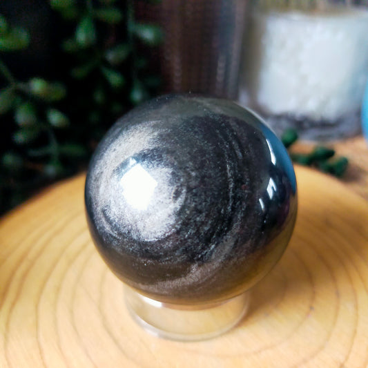 Silver Sheen Obsidian Sphere