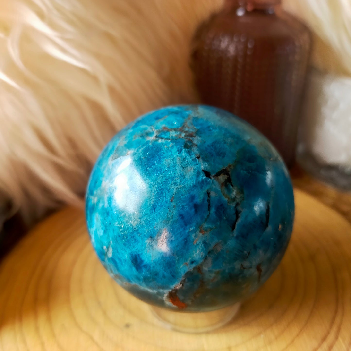 Blue Apatite Sphere