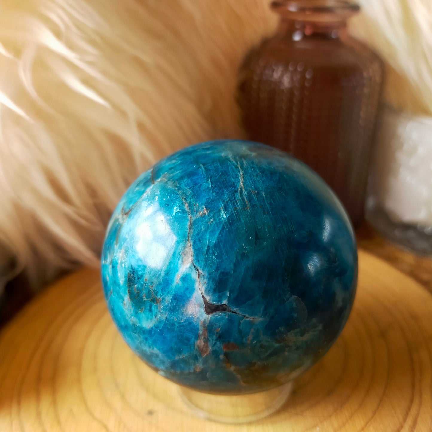 Blue Apatite Sphere