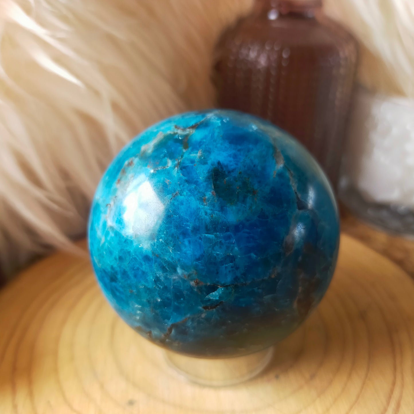 Blue Apatite Sphere