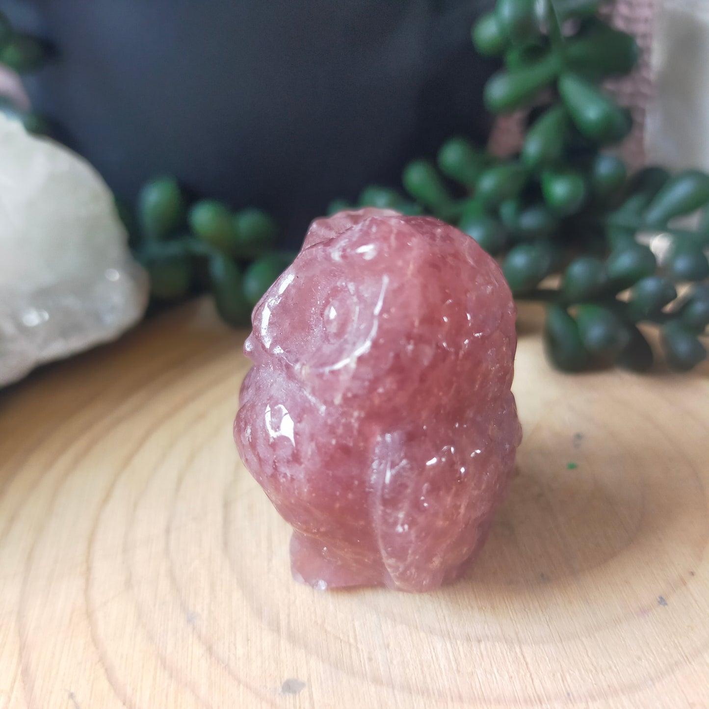 Strawberry Quartz Owl