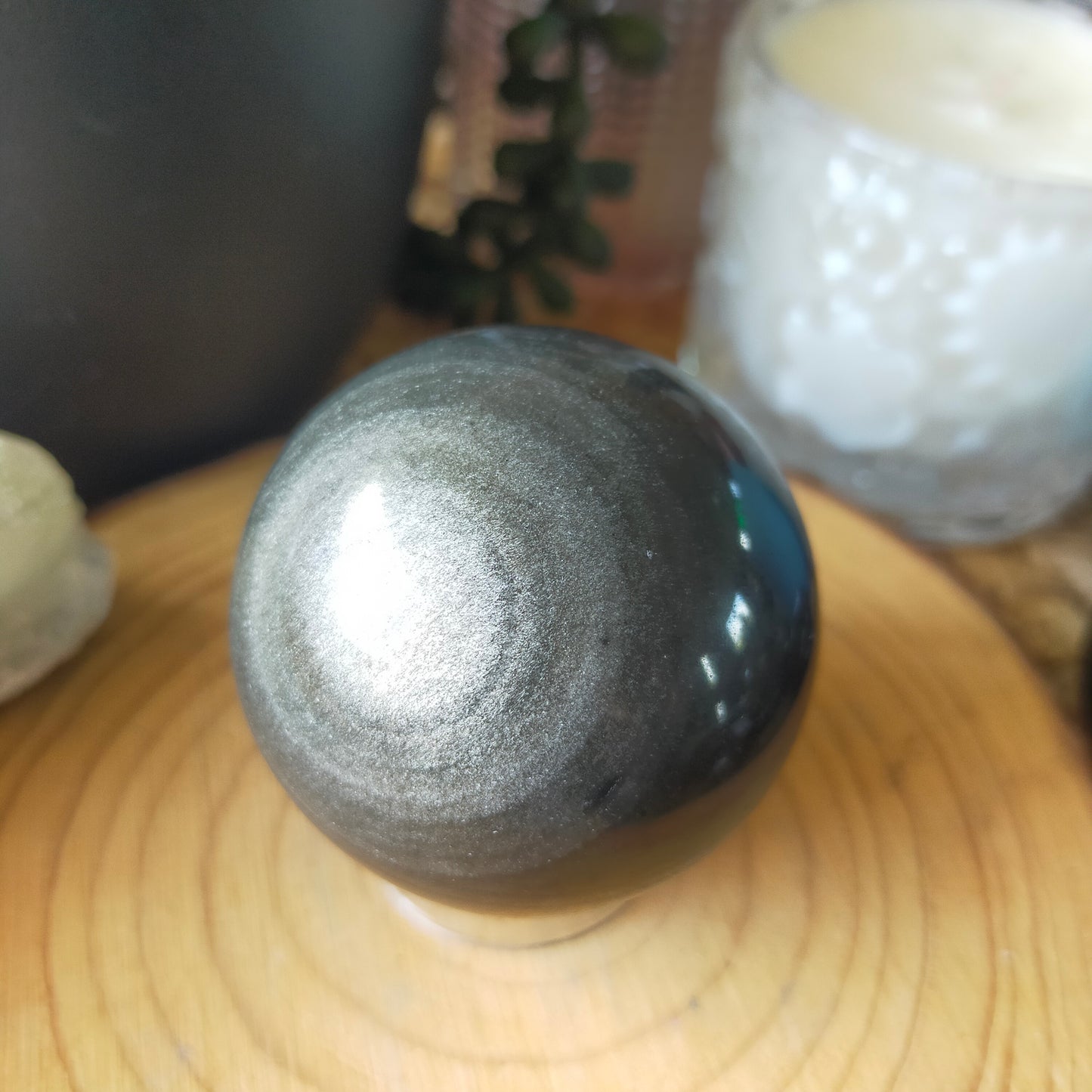 Silver Sheen Obsidian Spheres