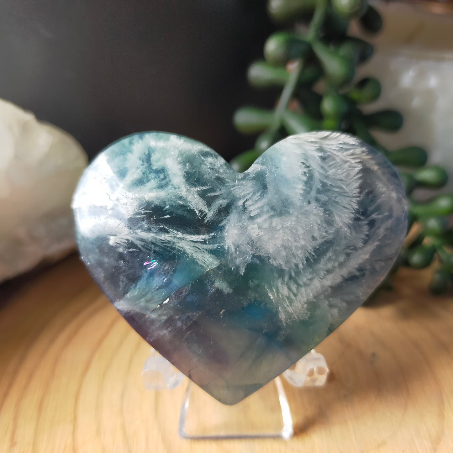 Feather Fluorite Hearts