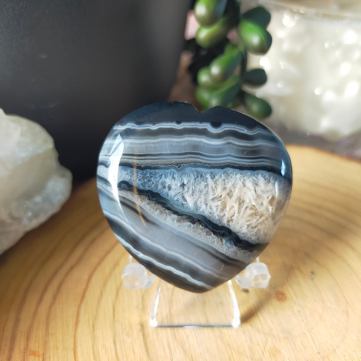 Black Agate Hearts