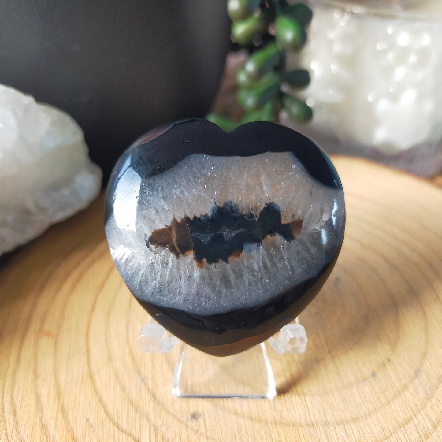 Black Agate Hearts