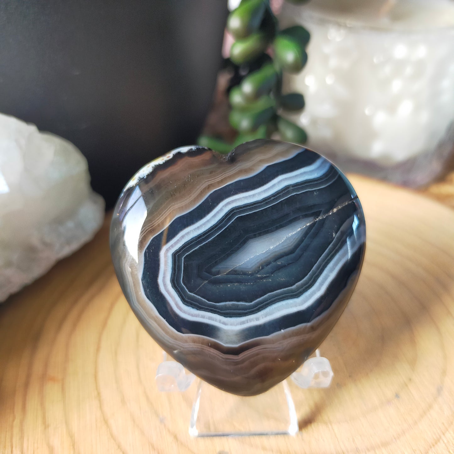 Black Agate Hearts