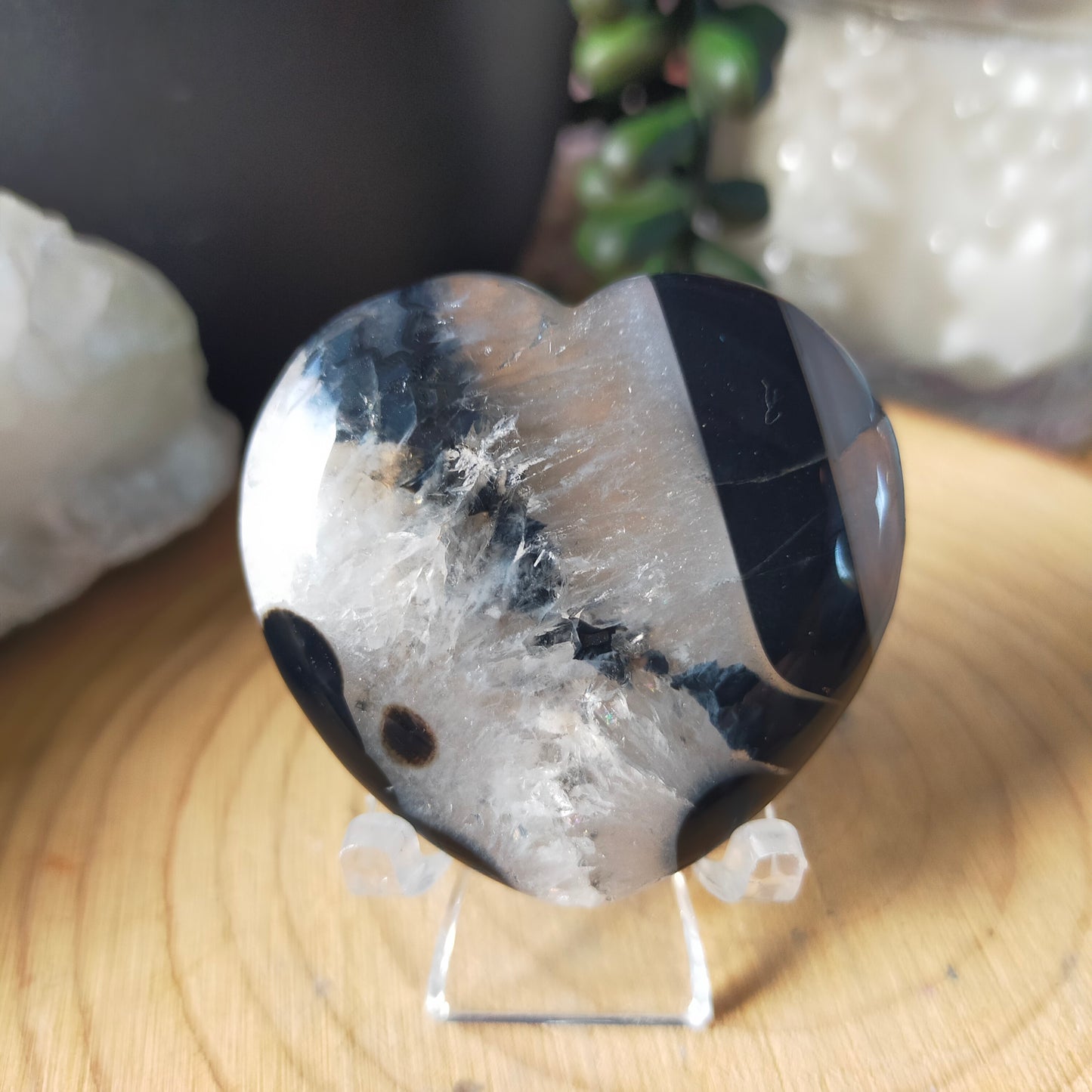 Black Agate Hearts