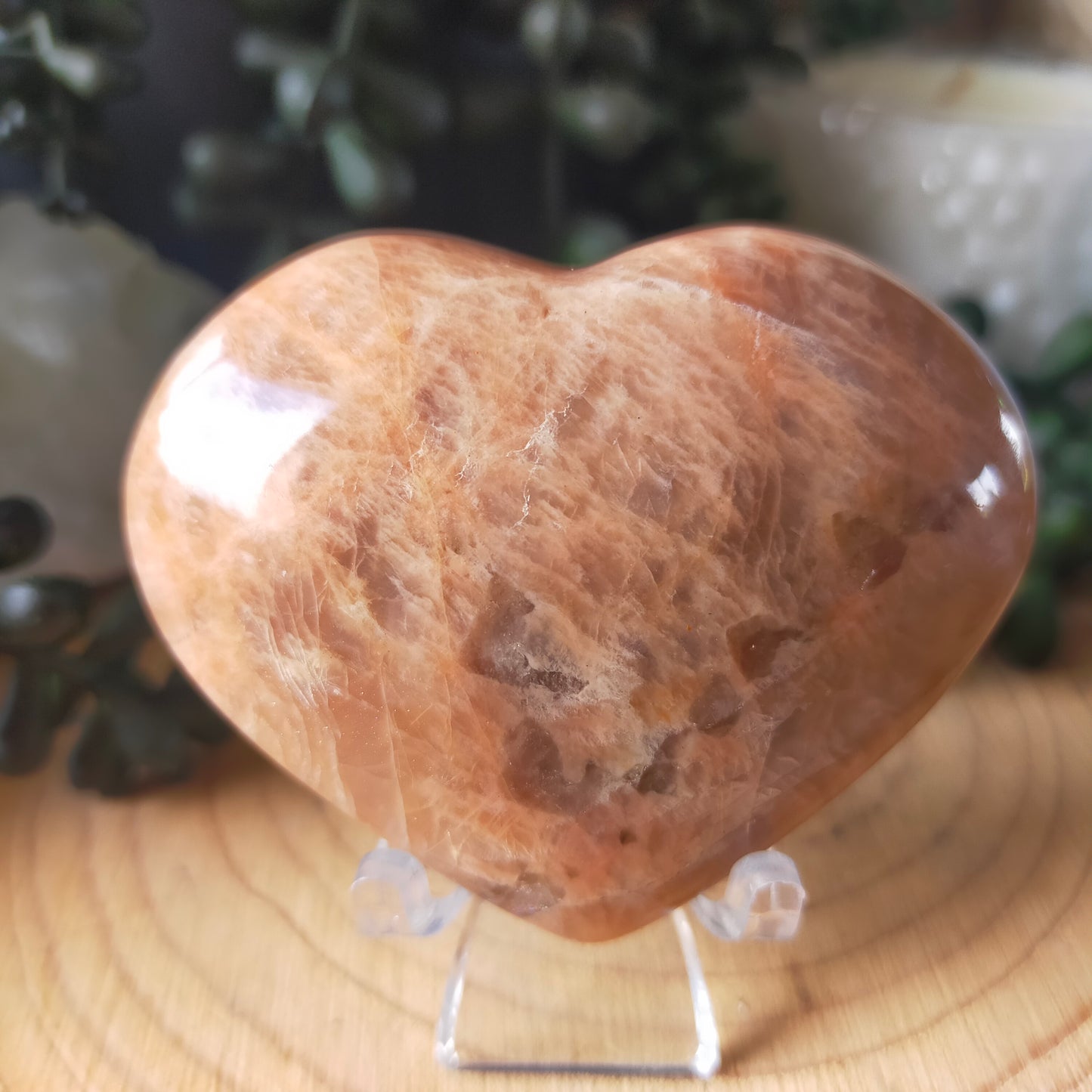 Peach Moonstone Heart