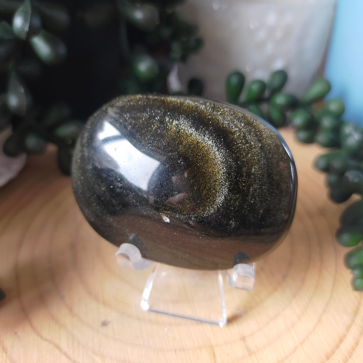 Golden Sheen Obsidian Palmstones