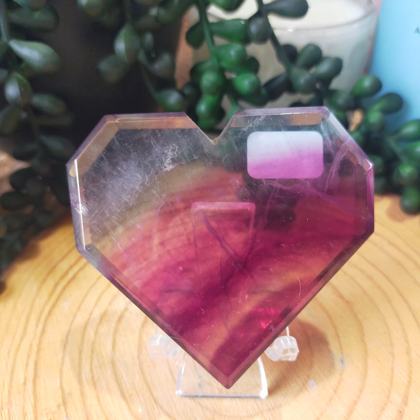 Faceted Fluorite Heart