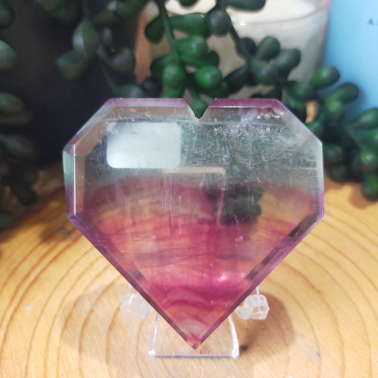 Faceted Fluorite Heart