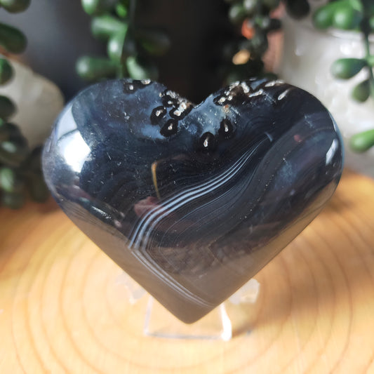 Black Agate Heart