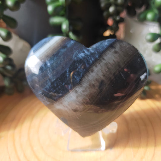 Black Agate Heart