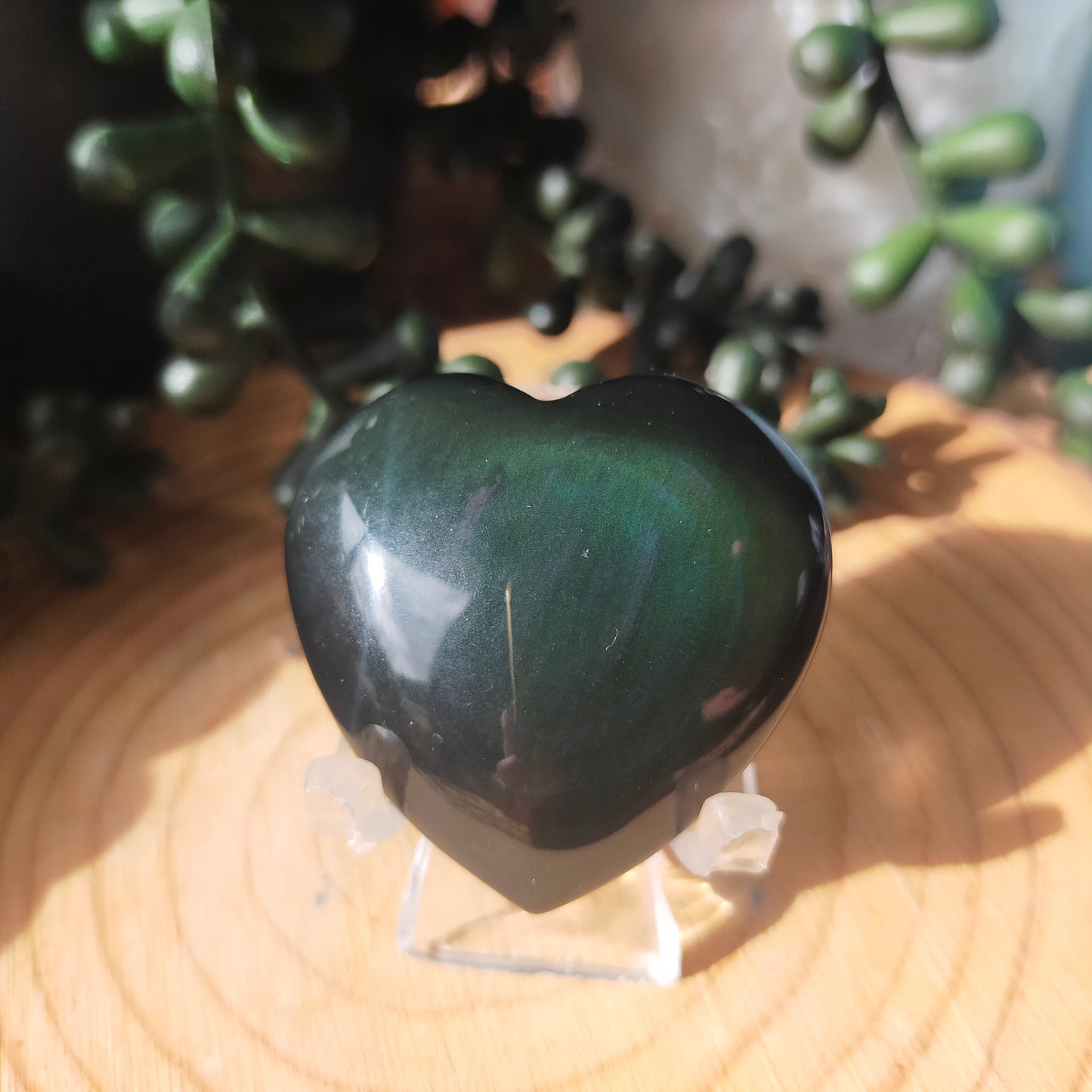 Small Rainbow Obsidian Hearts