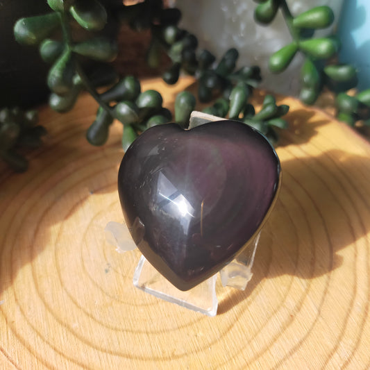 Small Rainbow Obsidian Hearts