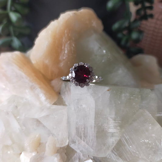 Sterling Silver Garnet Ring