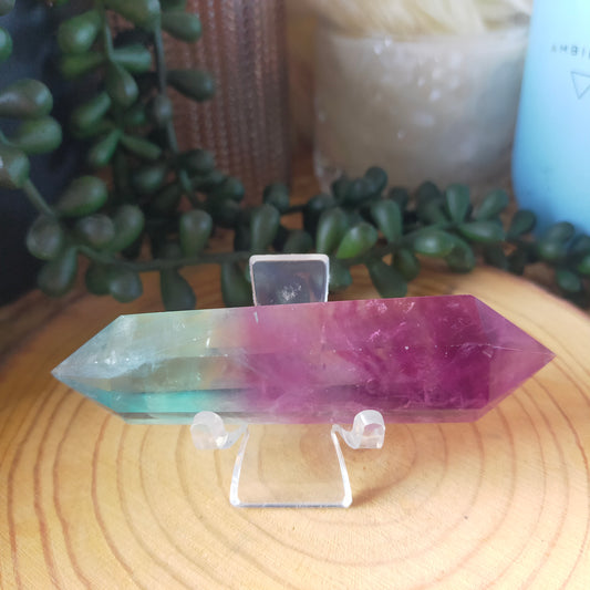 Watermelon Fluorite Double Terminated Point