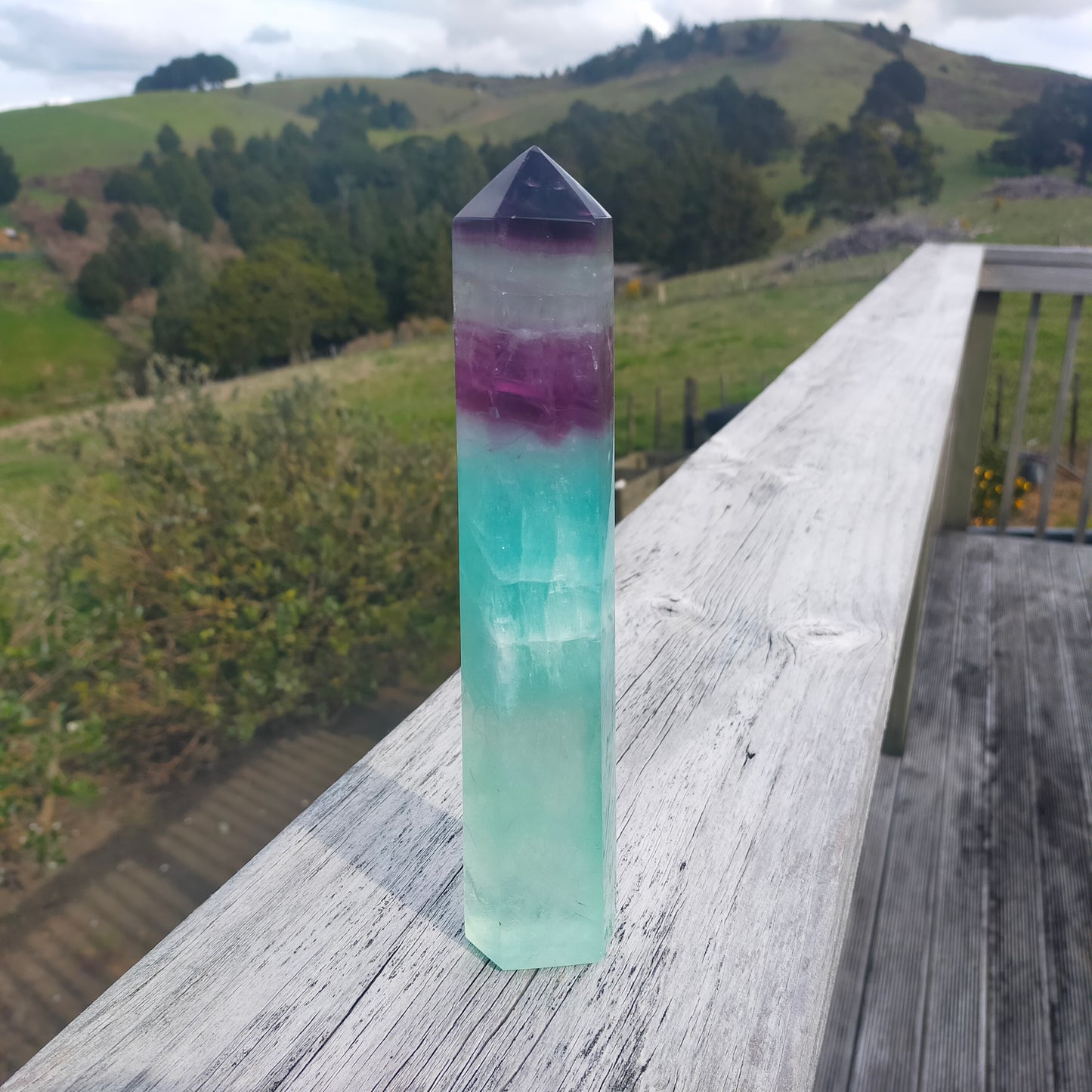 Watermelon Fluorite Tower