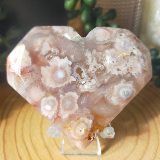 Flower Agate Heart