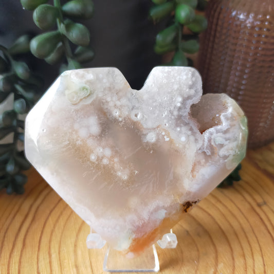 Flower Agate Heart