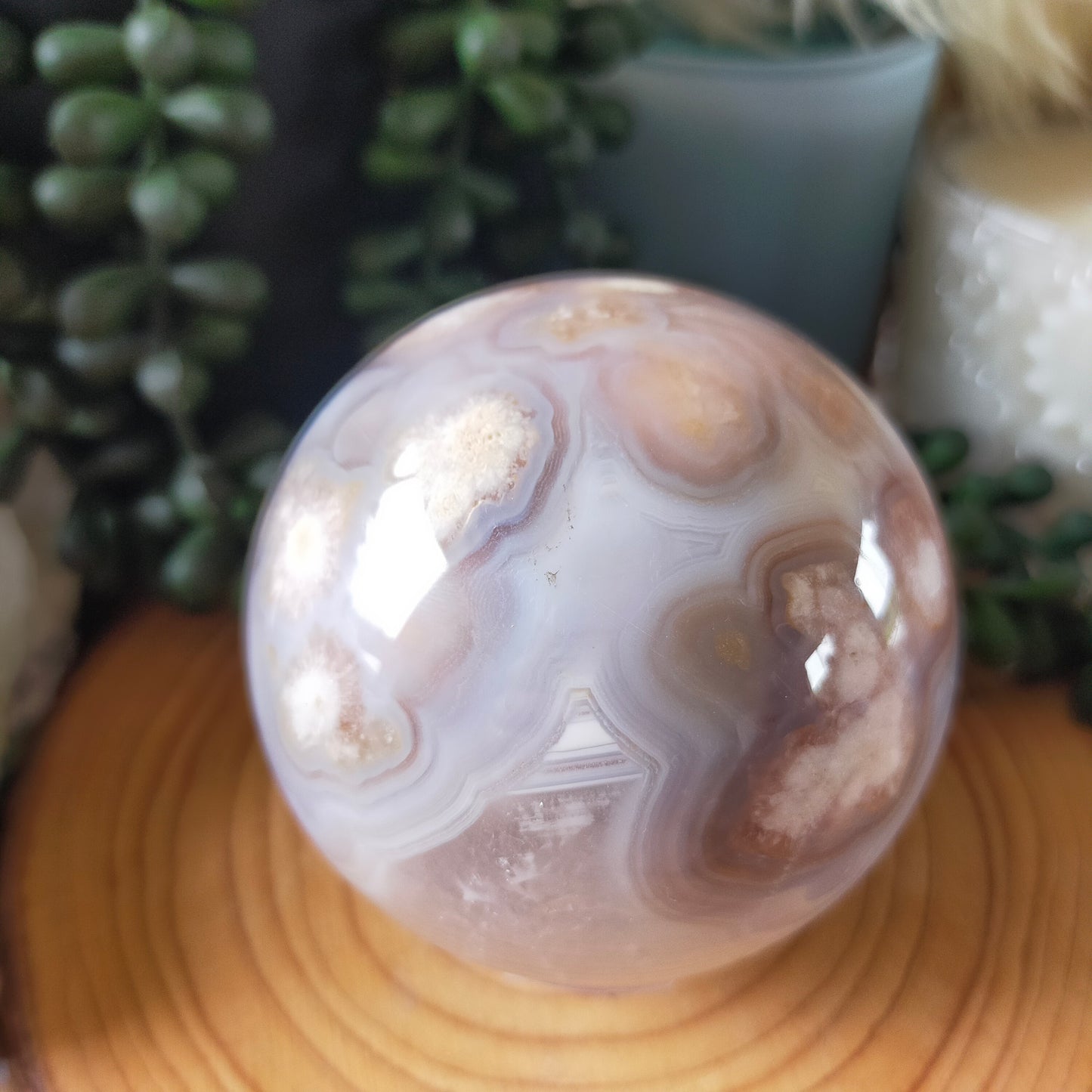 Flower Agate Sphere