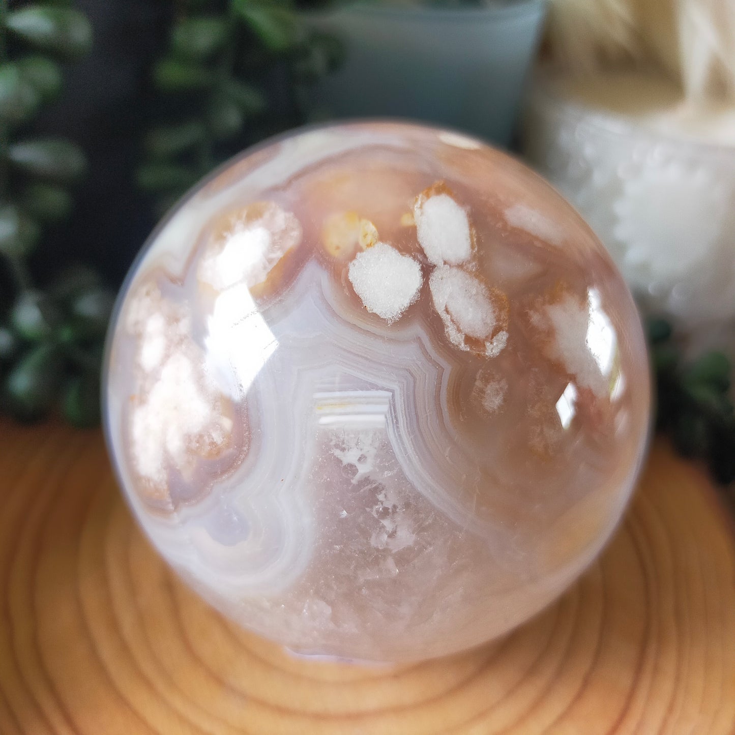 Flower Agate Sphere