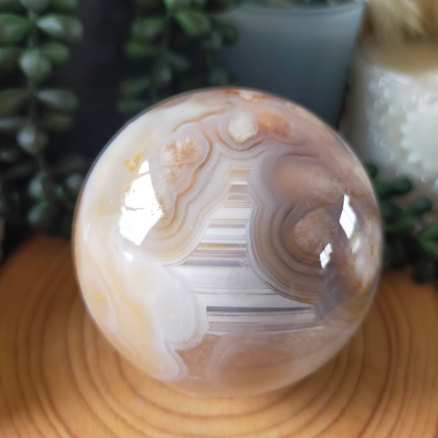 Flower Agate Sphere