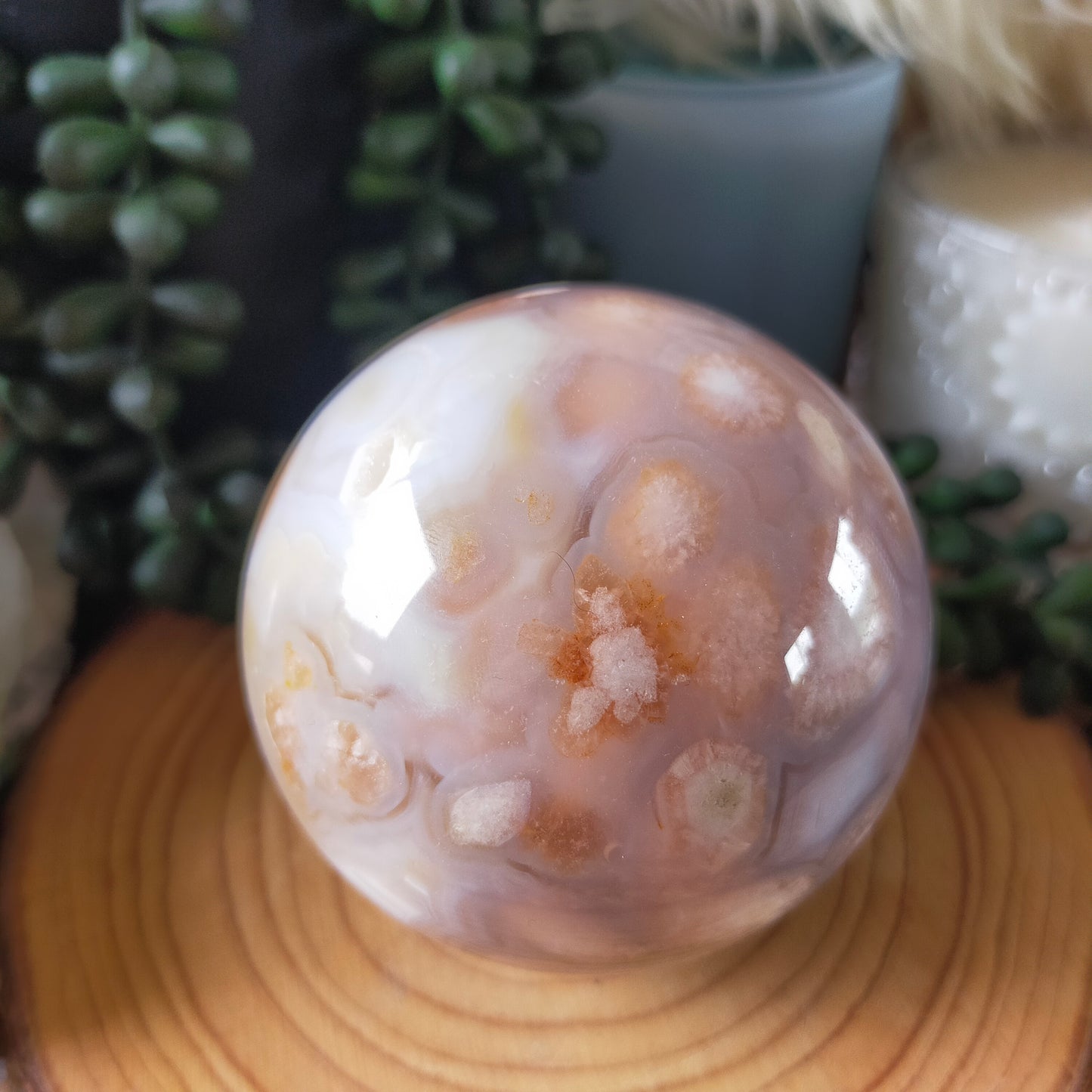 Flower Agate Sphere