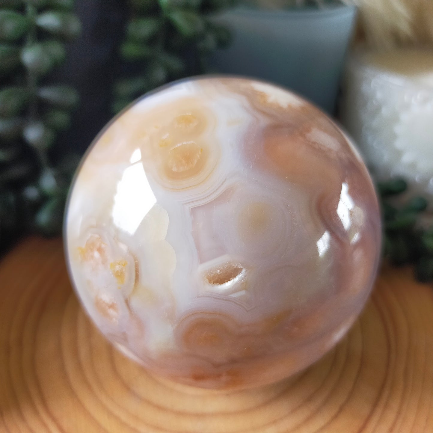 Flower Agate Sphere