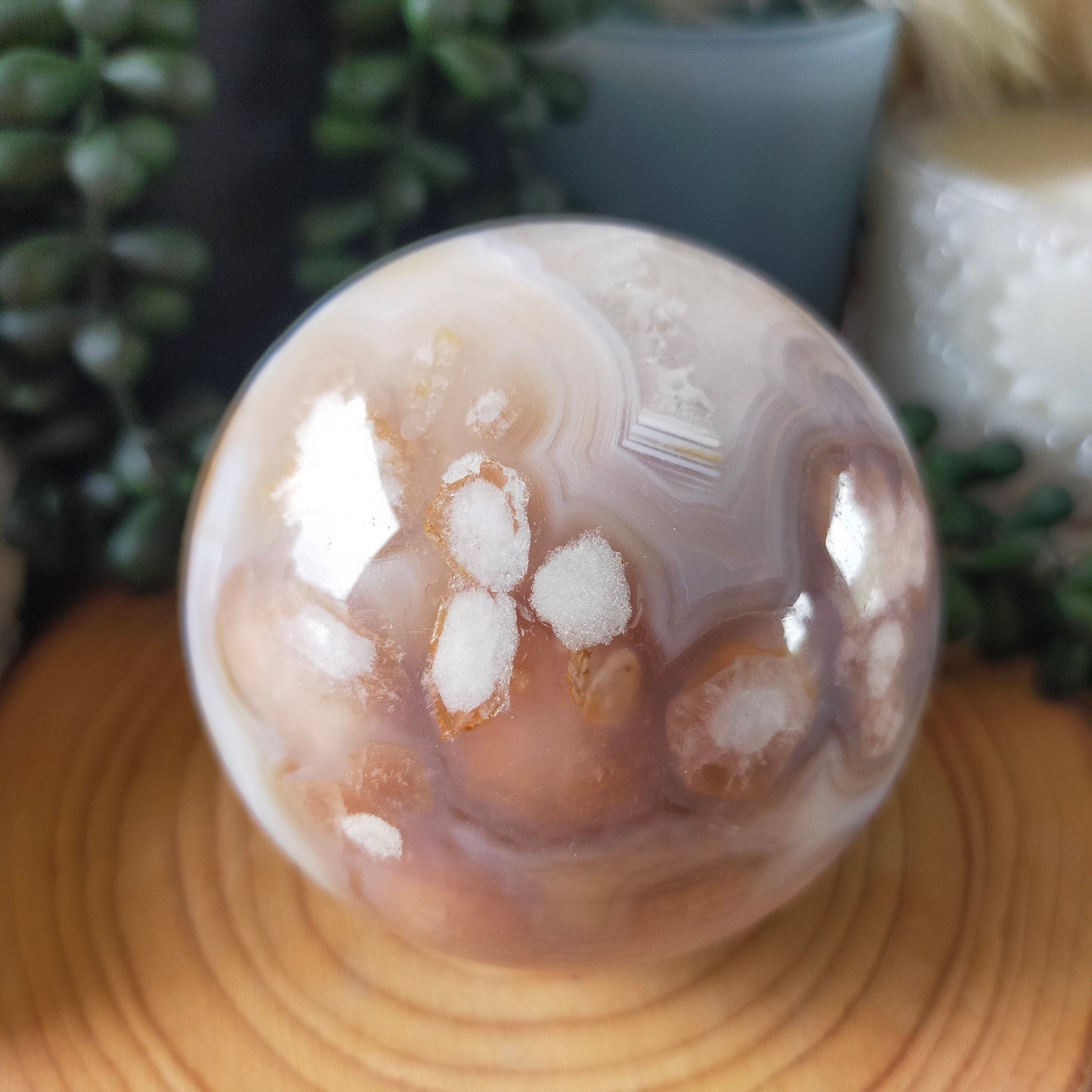 Flower Agate Sphere