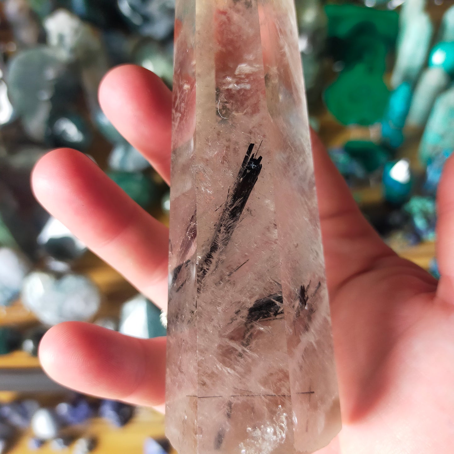 Black Tourmaline in Quartz Point