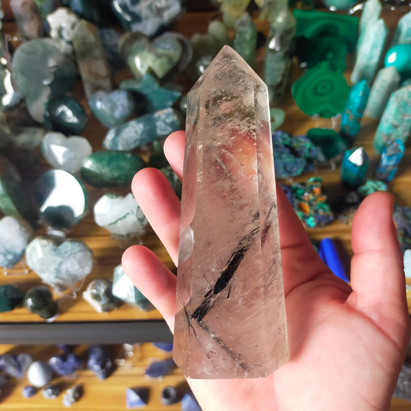 Black Tourmaline in Quartz Point