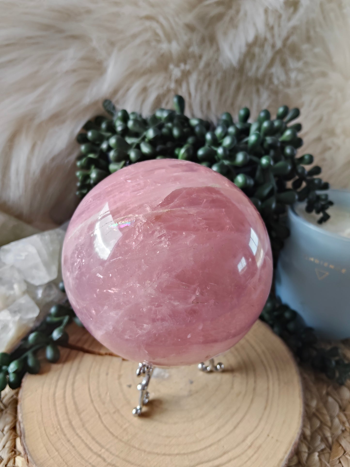 Asterism Rose Quartz Sphere