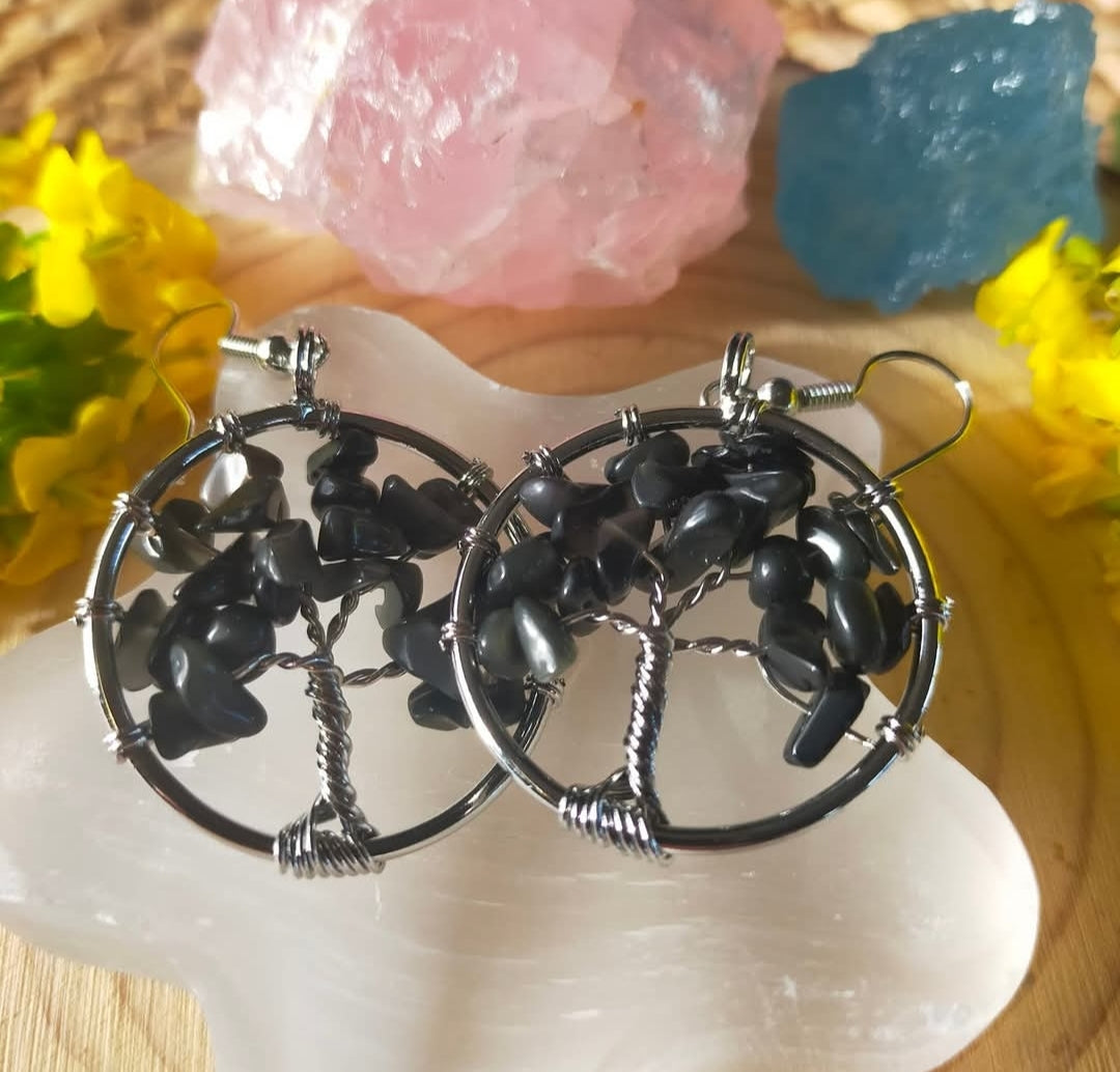 Tree of Life Chip Earrings