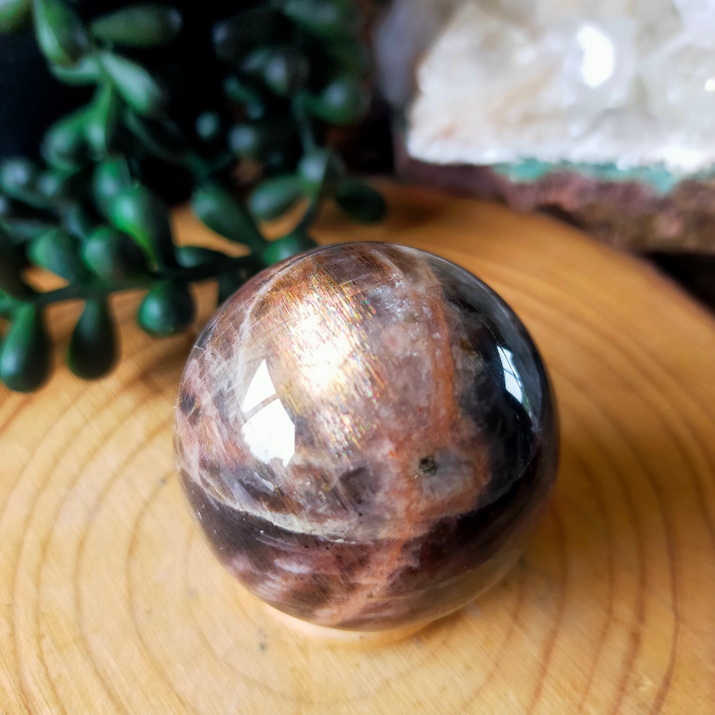 Black Moonstone/Sunstone Sphere