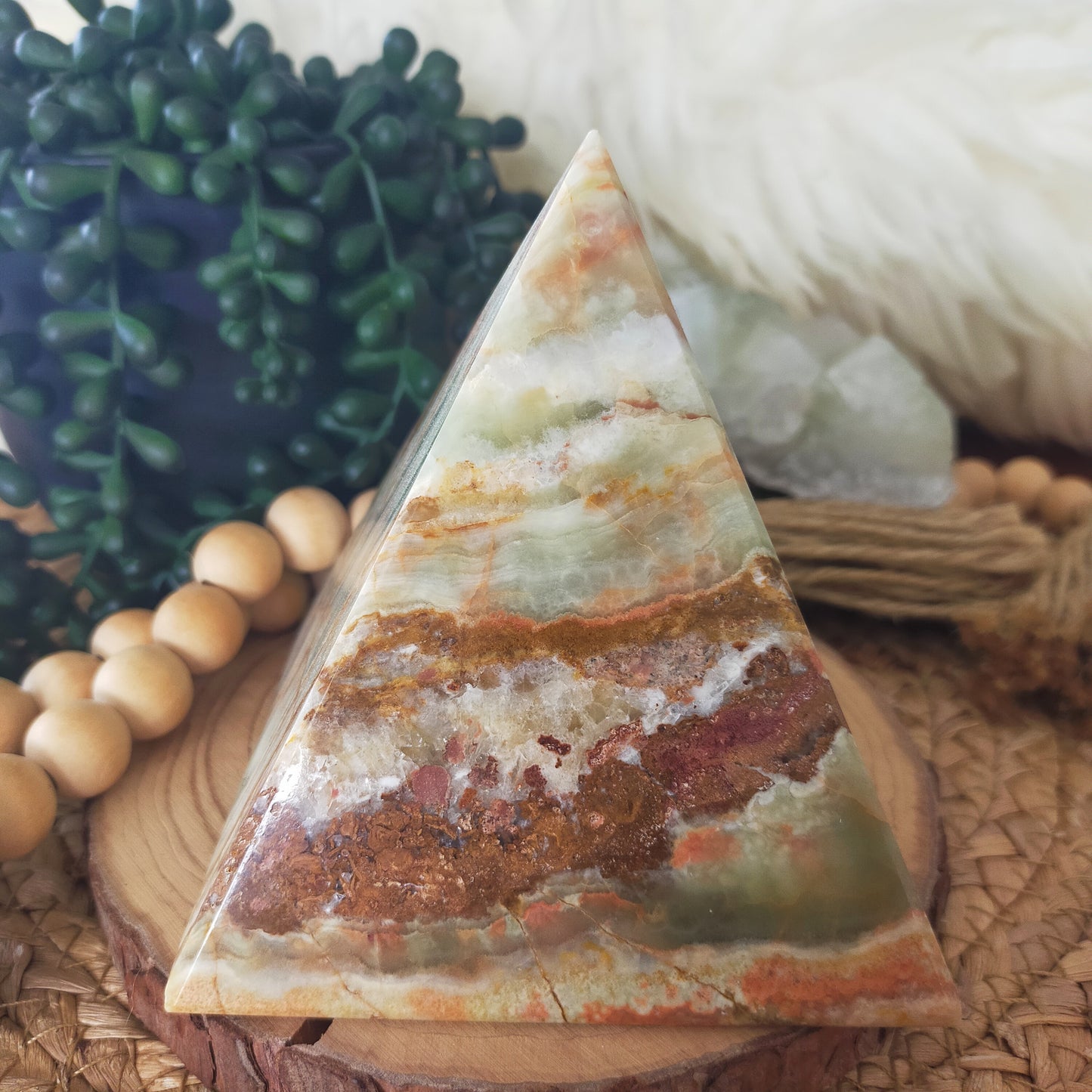 Large Banded Calcite Pyramid