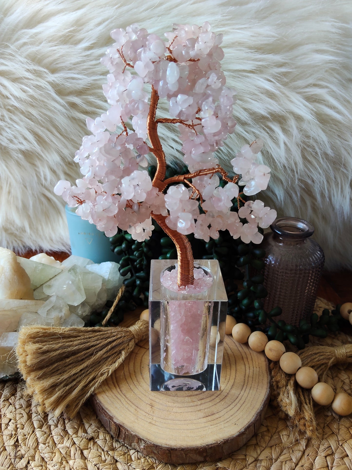 Rose Quartz Chip Tree