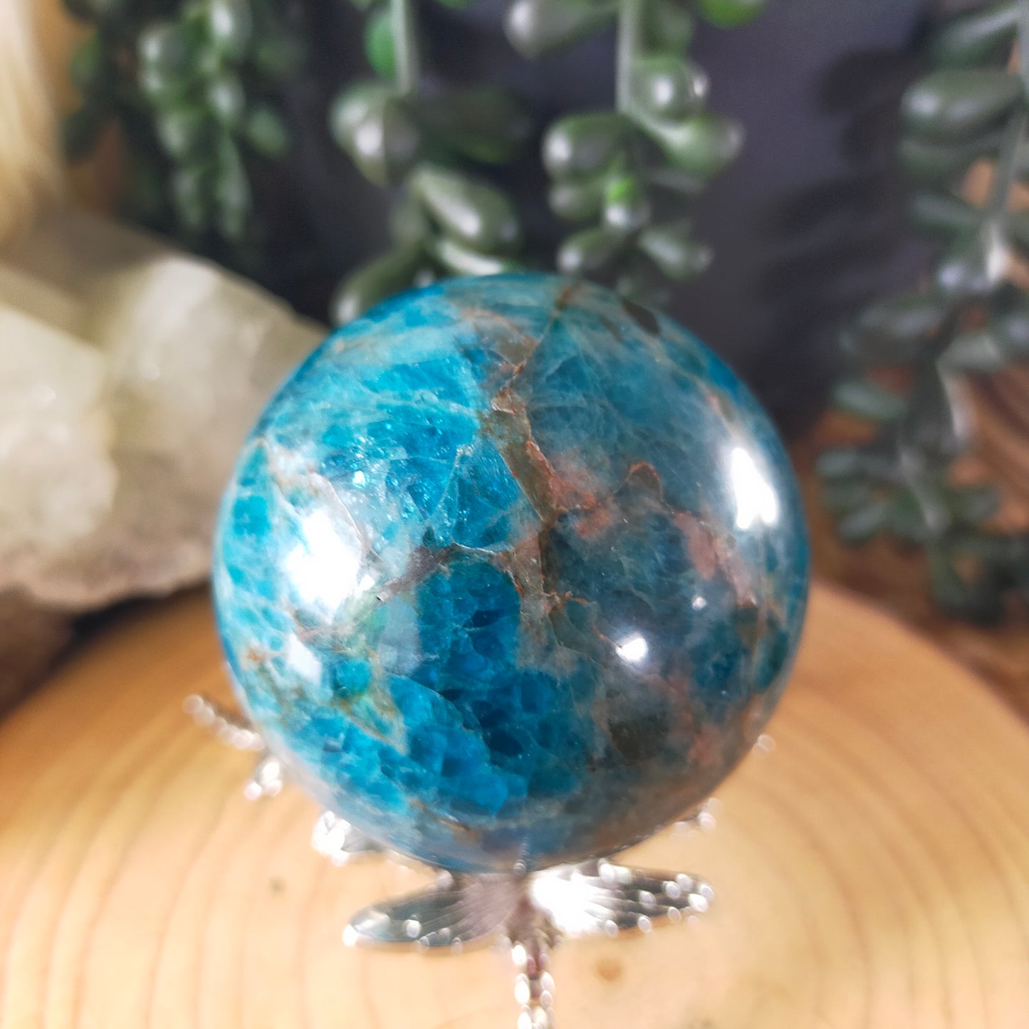 Blue Apatite Sphere