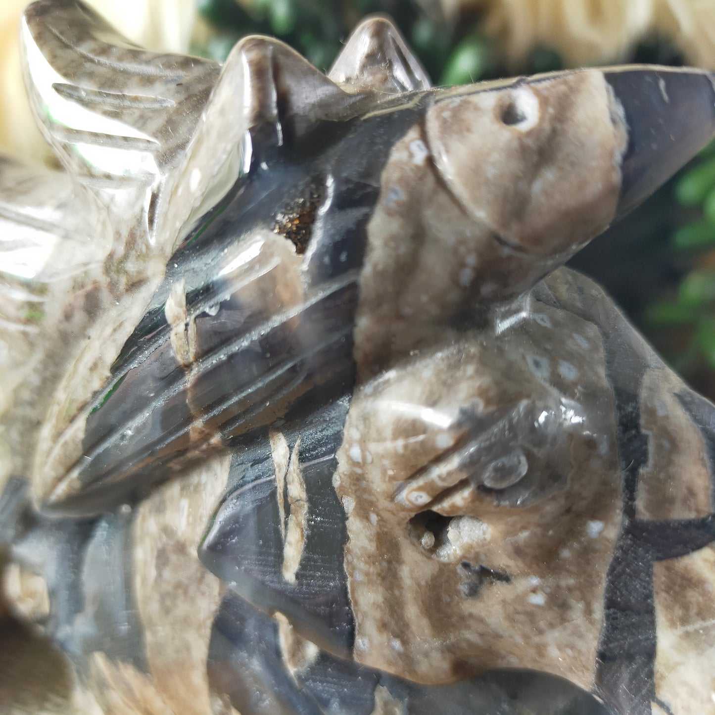 Volcano Agate Unicorn Head