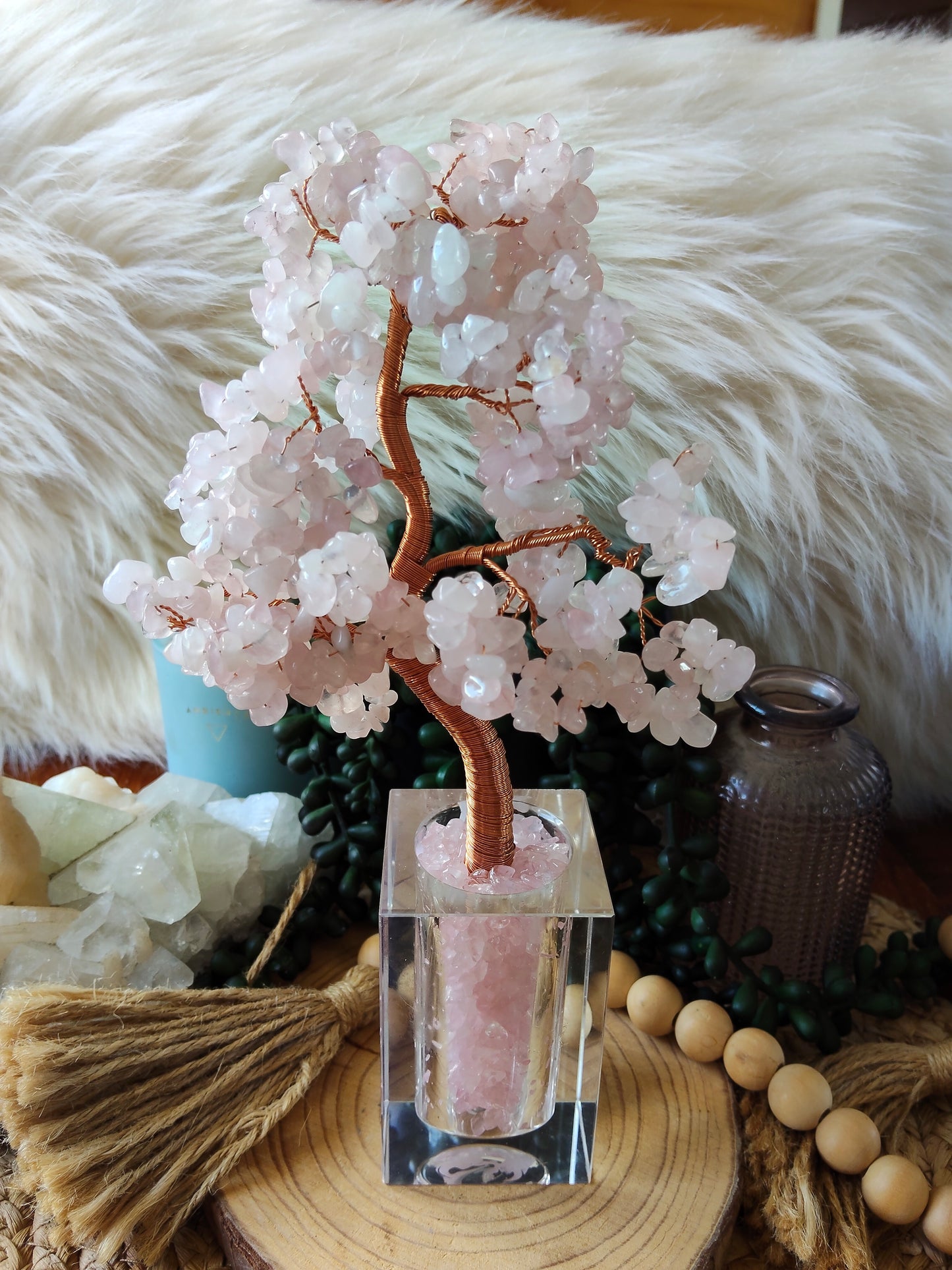 Rose Quartz Chip Tree