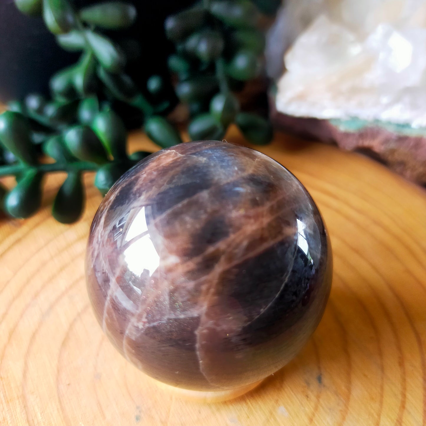 Black Moonstone/Sunstone Sphere