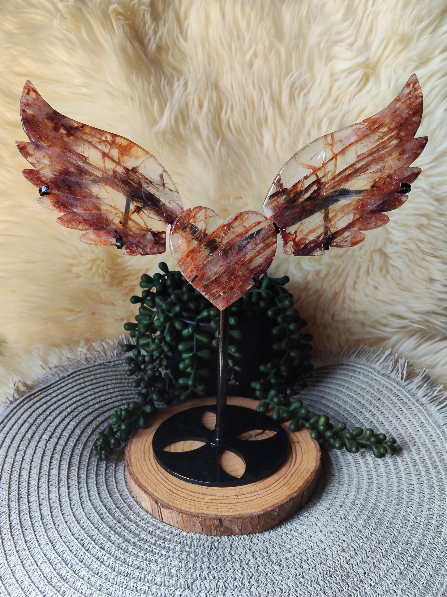 Fire Quartz Heart Wings