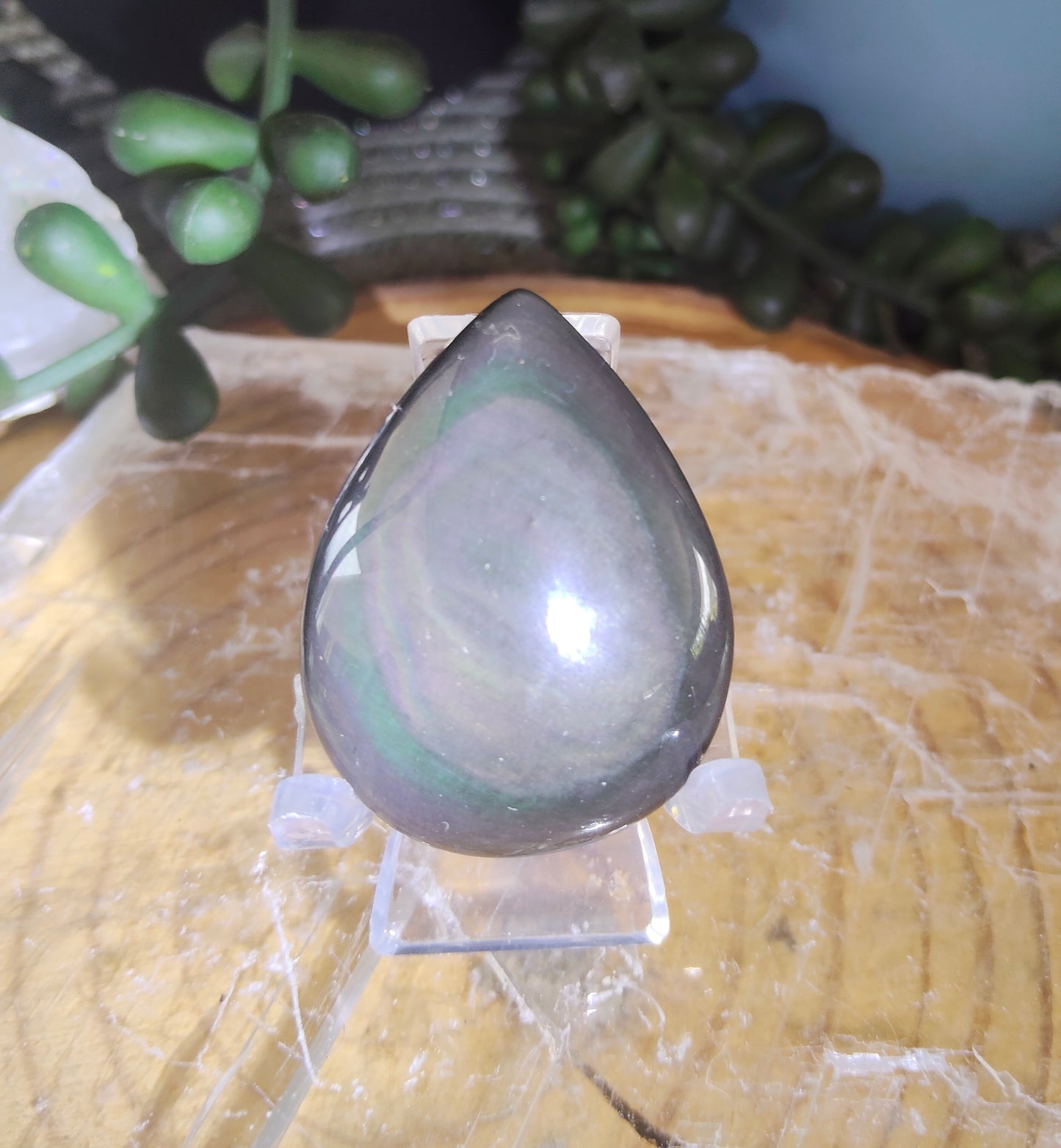 Rainbow Obsidian Teardrops