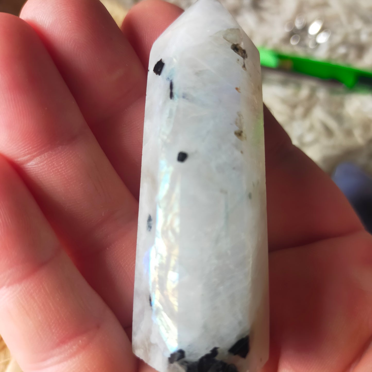 Rainbow Moonstone Point