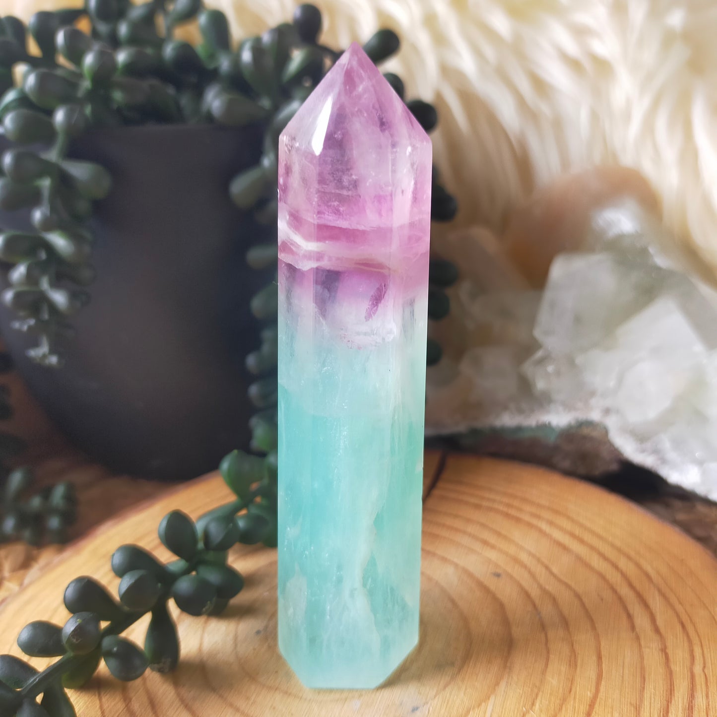 Watermelon Fluorite Points