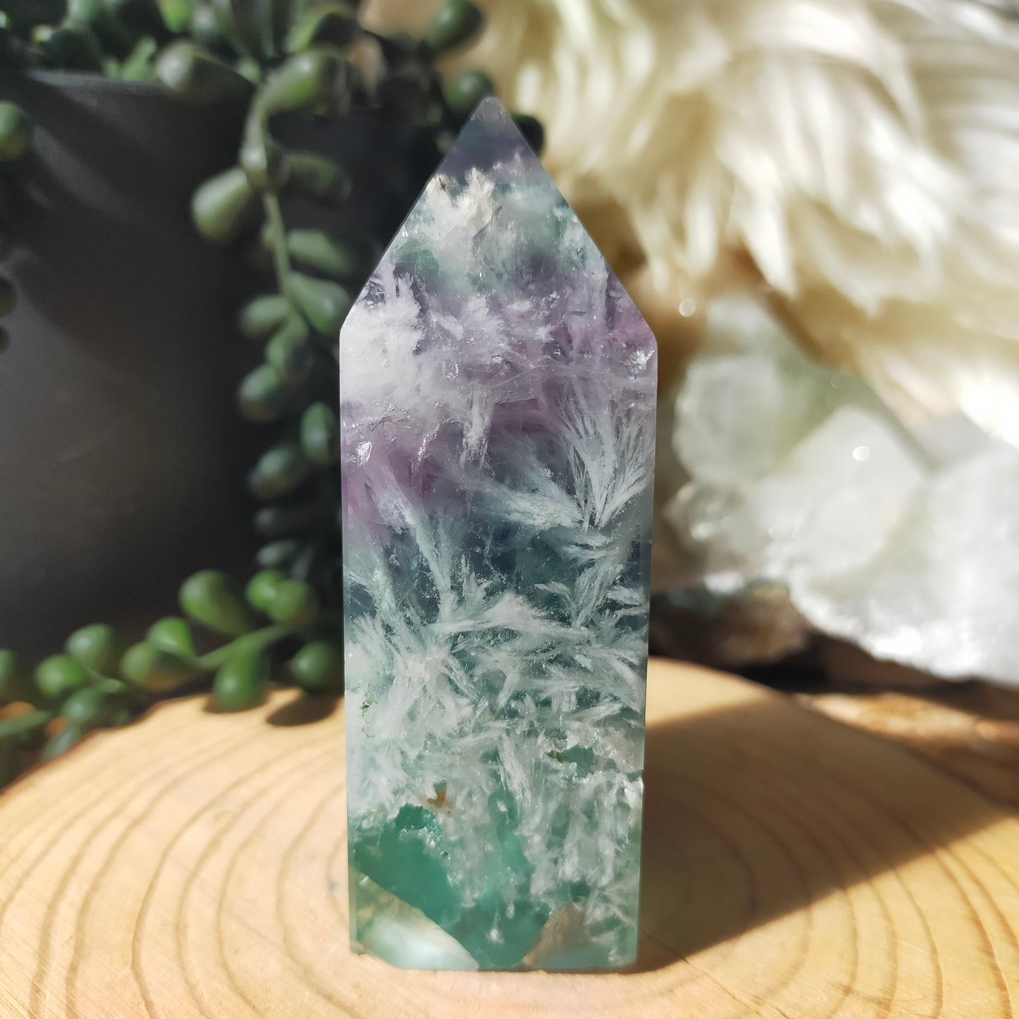 Feather Fluorite Point